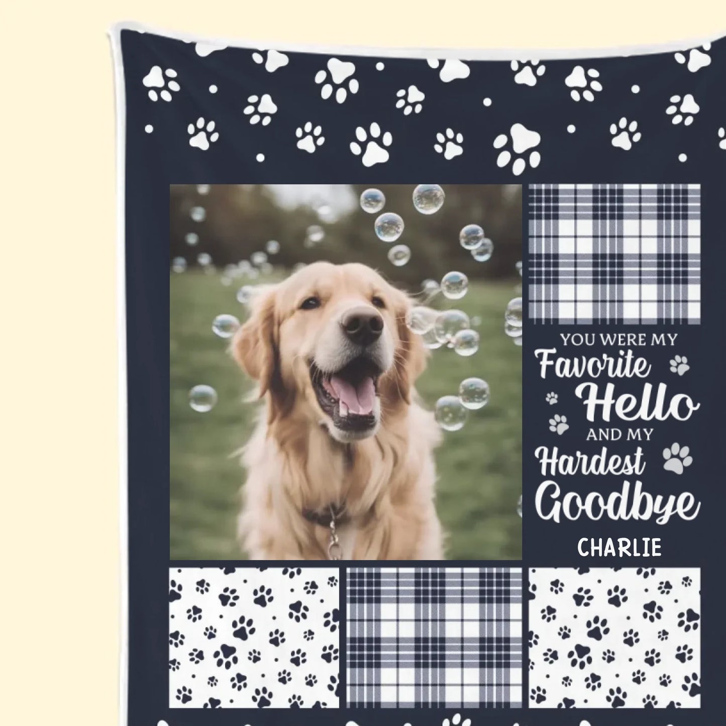 Personalized You Were My Hardest Goodbye Pet Memorial Blanket