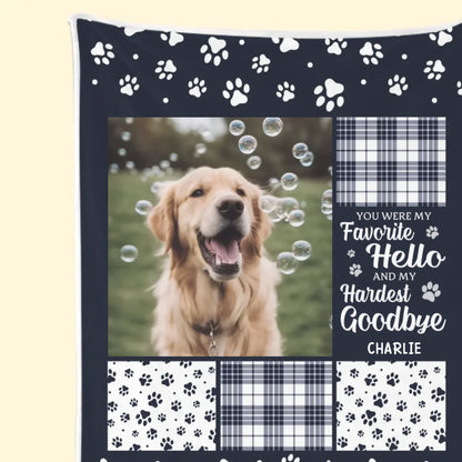 Personalized You Were My Hardest Goodbye Pet Memorial Blanket