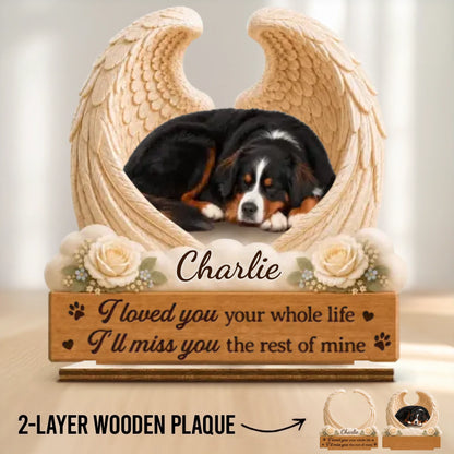 Custom Photo Pet Memorial 2-Layered Wooden Plaque