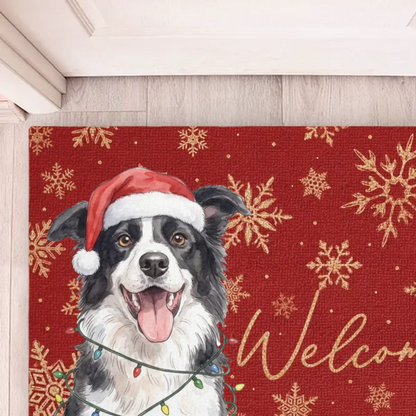 Custom Photo Home Decor Decorative Mat - Personalized  Christmas Birthday Gifts For Dog Cat Lovers, Dog Dad And Mom, Cat Owners - Paws And Holiday Cheer