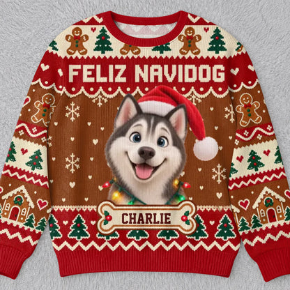 Custom Photo Ugly Sweatshirt - Personalized Christmas Birthday Gifts For Dog Cat Lovers, Dog Dad And Mom, Cat Owners - Pawsitively Merry