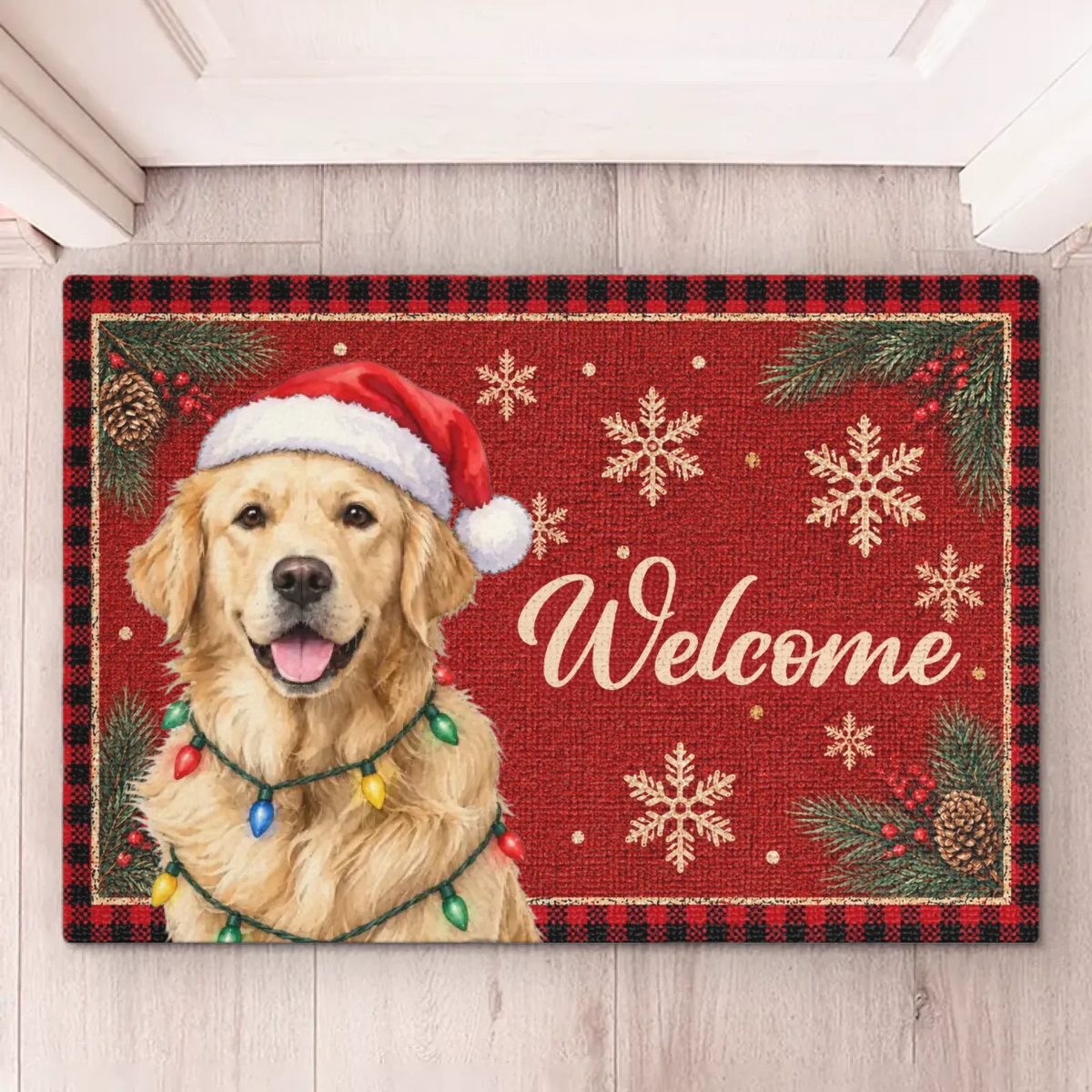 Custom Photo Home Decor Decorative Mat - Personalized  Christmas Birthday Gifts For Dog Cat Lovers, Dog Dad And Mom, Cat Owners - Festive Paws Have Arrived