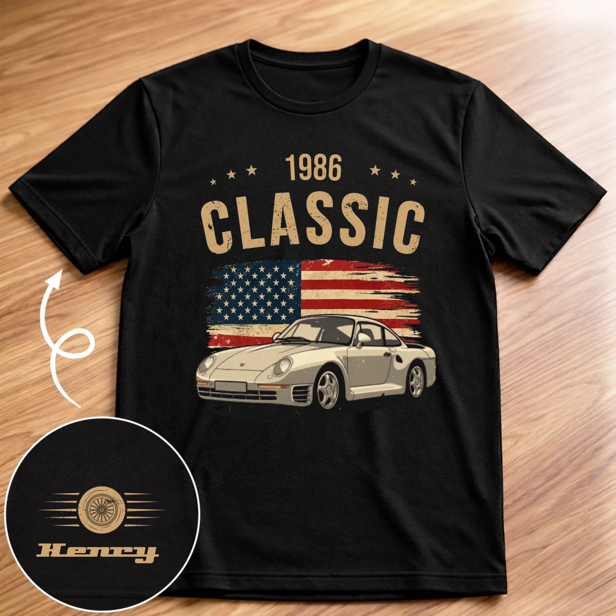 Custom Car T-Shirt - Personalized Birthday Gifts For Him, Car Lovers - American Classic Since Year