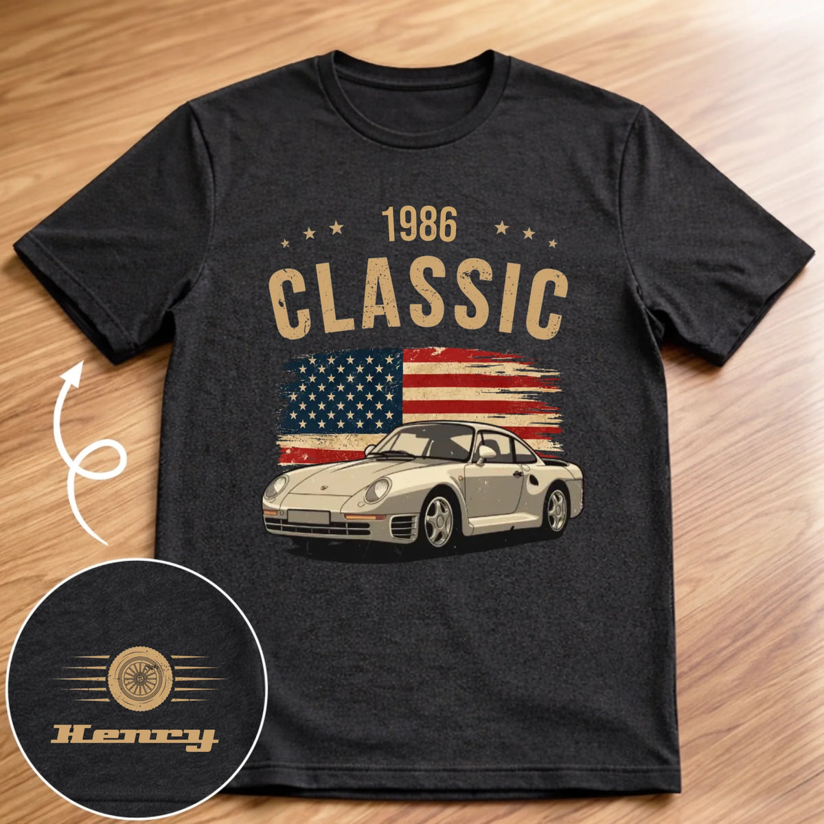Custom Car T-Shirt - Personalized Birthday Gifts For Him, Car Lovers - American Classic Since Year