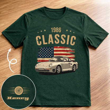 Custom Car T-Shirt - Personalized Birthday Gifts For Him, Car Lovers - American Classic Since Year