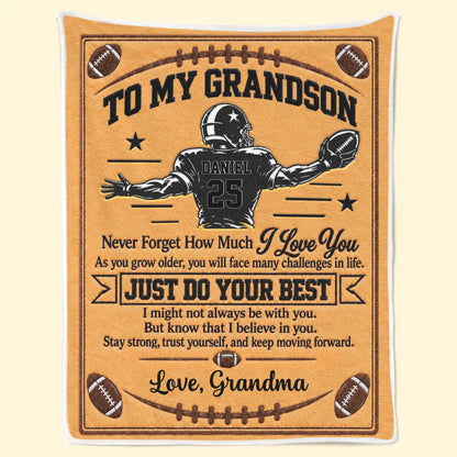 Custom America Football Blanket - Personalized Birthday Gifts For Son, Grandson, America Football Lovers, Sports Fans, Sports Lovers - Shine Bright On The Field