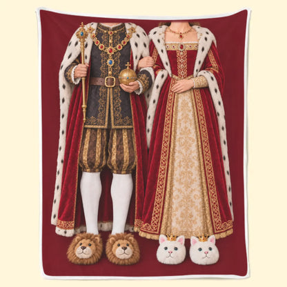 Custom Blanket - Personalized Anniversary Wedding Gifts For Husband And Wife, Him And Her - My King And My Queen