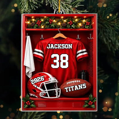 Custom America Football Acrylic Ornament - Personalized Christmas Birthday Gifts For America Football Lovers, Sports Fans, Sports Lovers - Game Day Spirit Lives Here