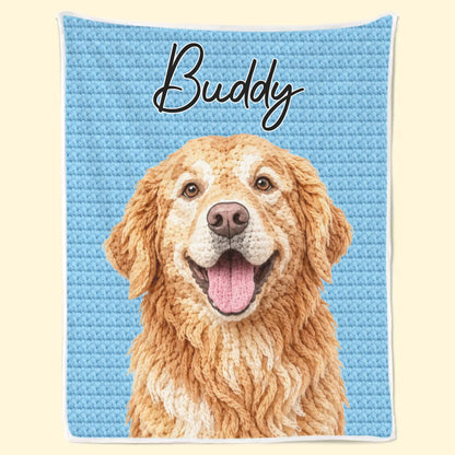Personalized Warmest Friend Pet Photo Crochet Blanket