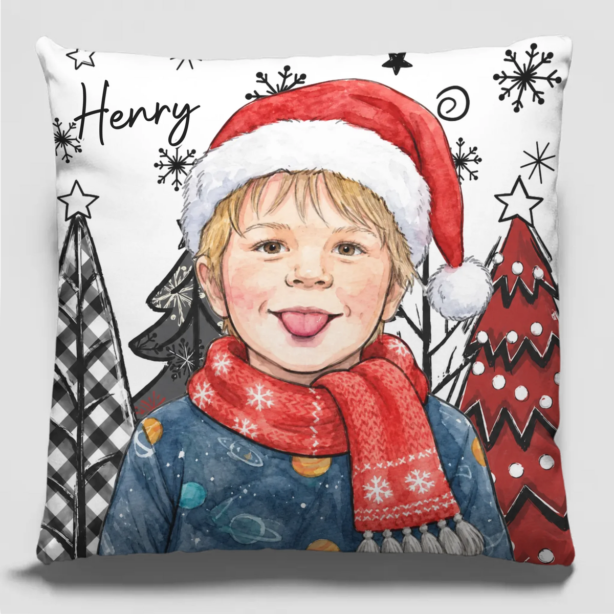 Personalized Merry Moments Kids Photo Pillow