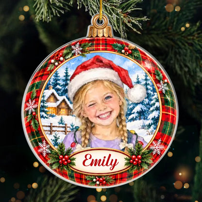 Custom Photo Christmas Gifts for Kids - Personalized Acrylic Ornament