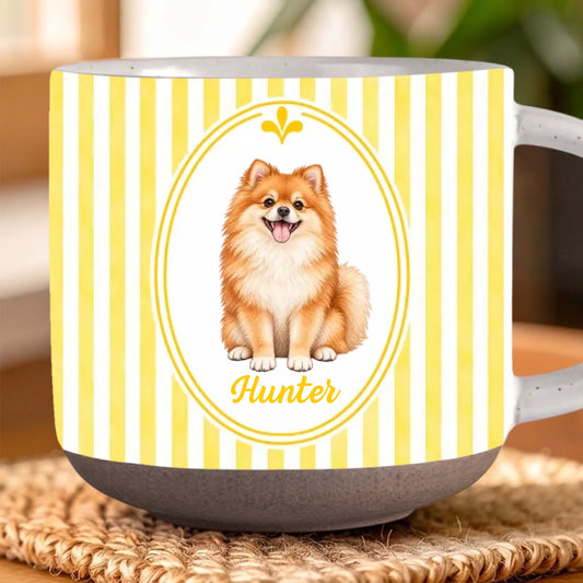 Personalized Striped Pet Portrait Pottery Mug