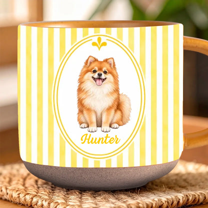 Personalized Striped Pet Portrait Pottery Mug