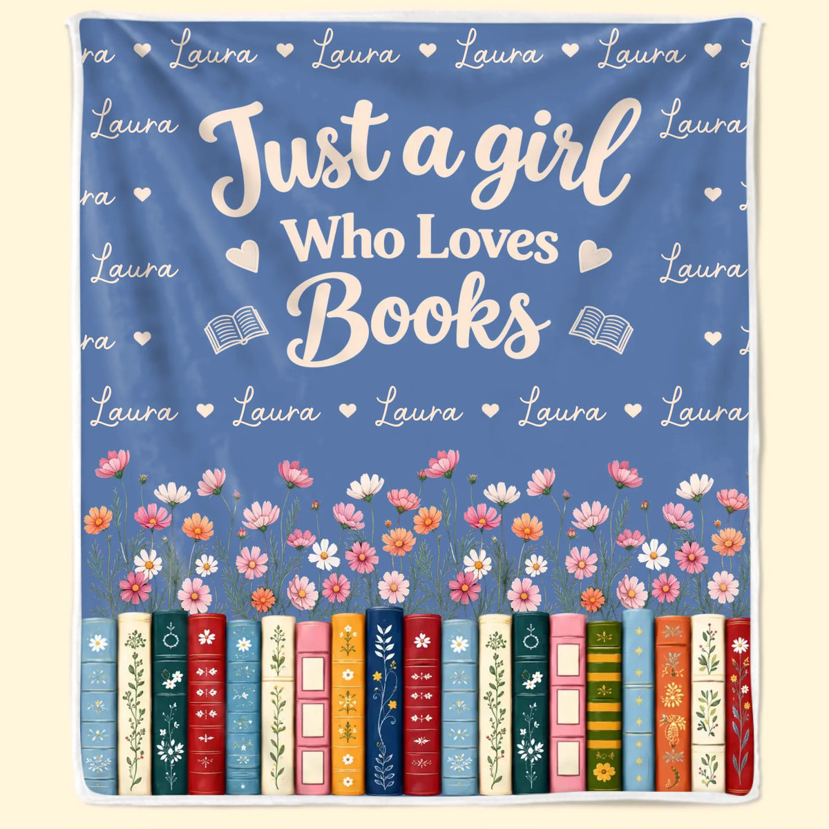 Personalized Bookworm Reading Snuggle Blanket
