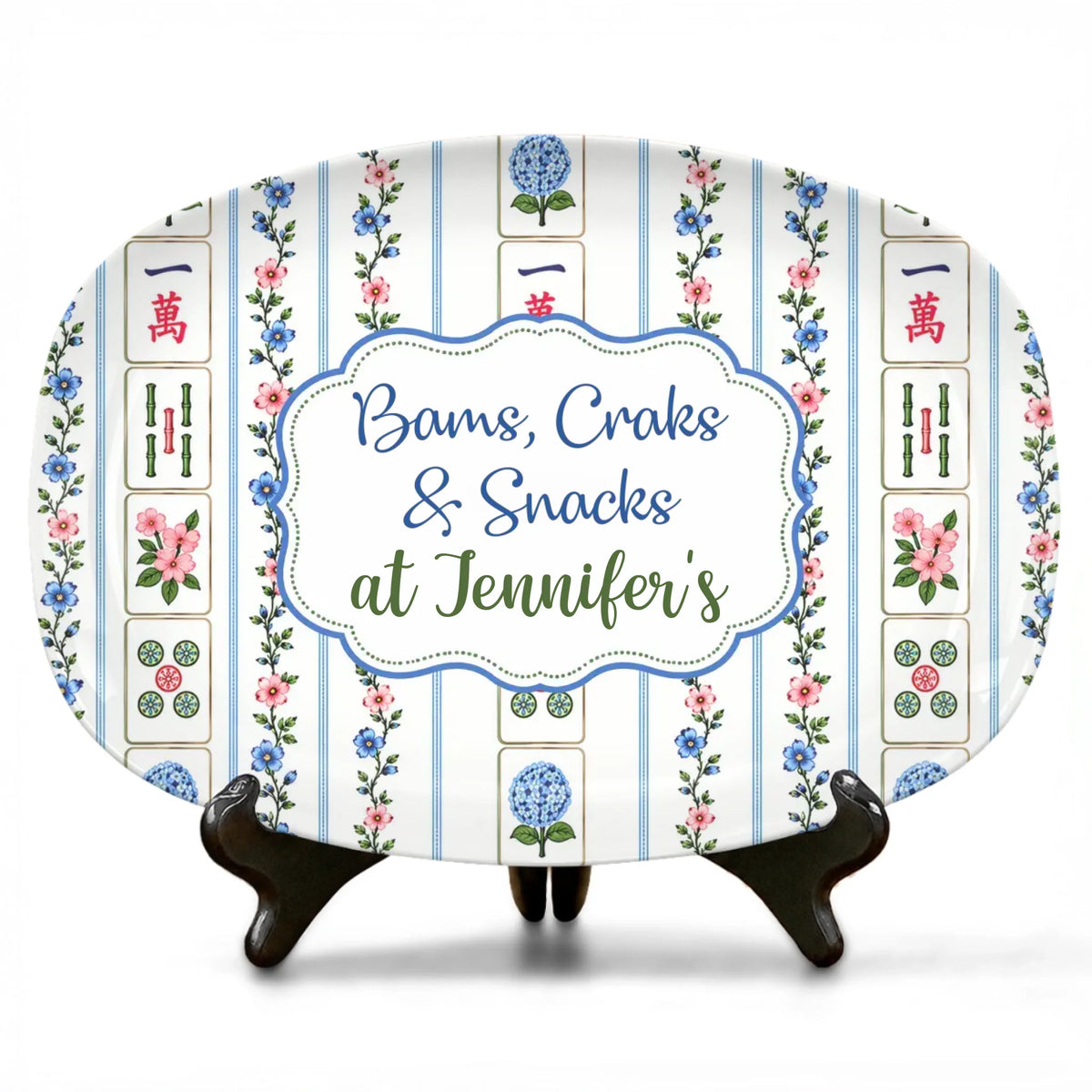 Personalized Mahjong Game Night Custom Name Platter