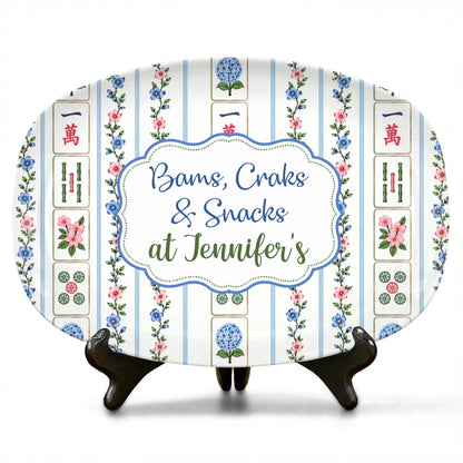 Personalized Mahjong Game Night Custom Name Platter
