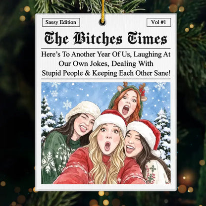 Personalized Funny Friendship Newspaper Acrylic Ornament