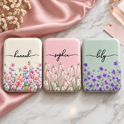 Pastel Floral Personalized Compact Trio