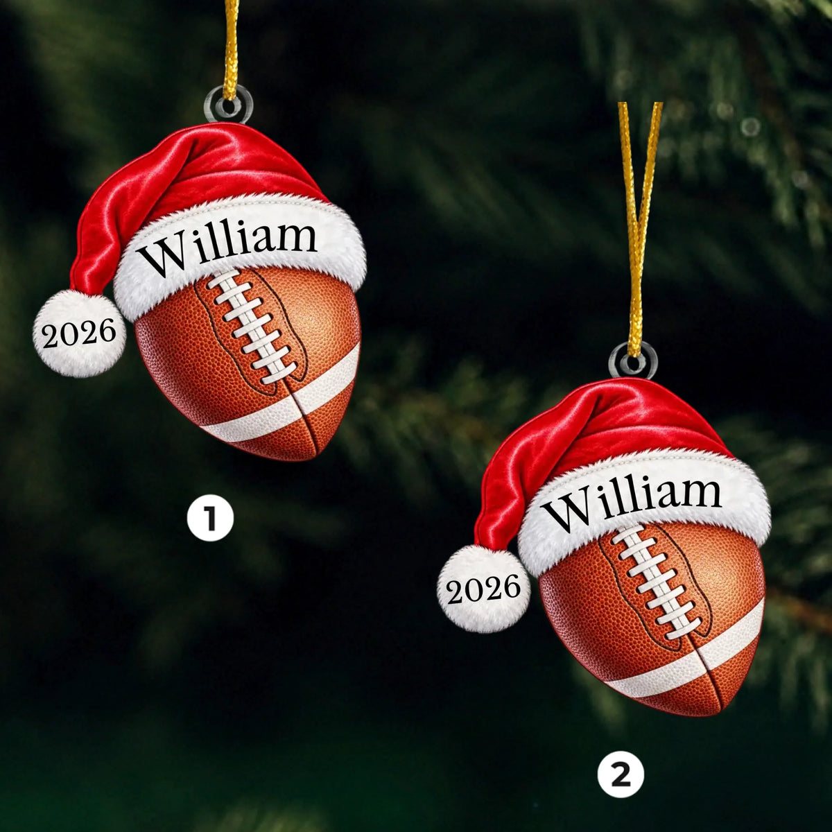Personalized Custom Name Sports Ball Acrylic Ornament