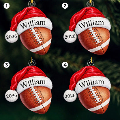 Personalized Custom Name Sports Ball Acrylic Ornament