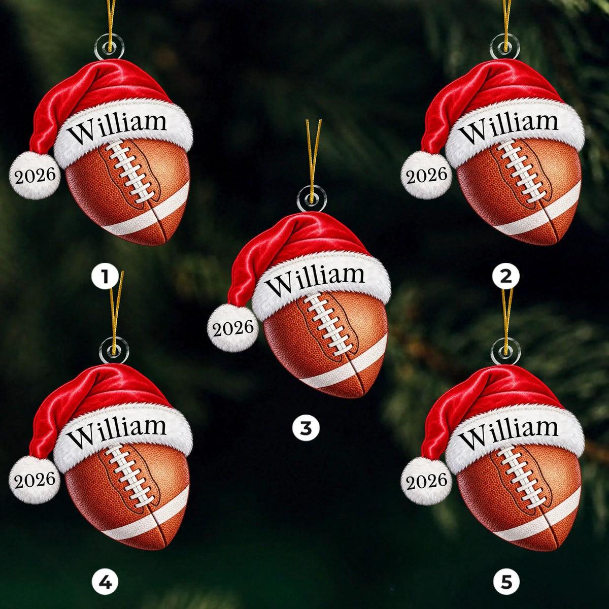 Personalized Custom Name Sports Ball Acrylic Ornament