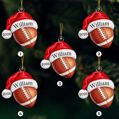 Personalized Custom Name Sports Ball Acrylic Ornament