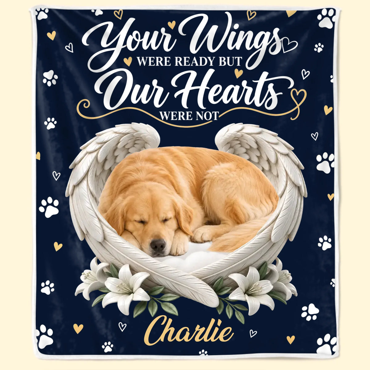 Personalized Pet Angel Memorial Keepsake Blanket