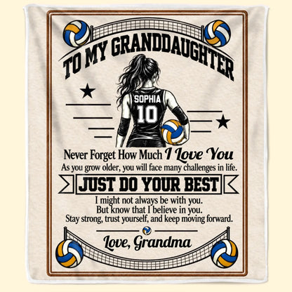 Personalized Volleyball Gifts For Granddaughter Blanket
