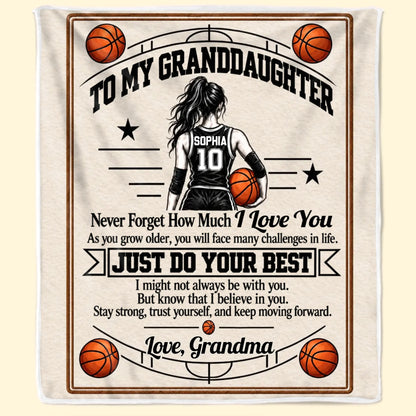 Personalized Basketball Star Gifts For Granddaughter Blanket