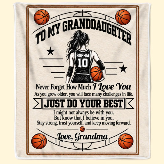 Personalized Basketball Star Gifts For Granddaughter Blanket
