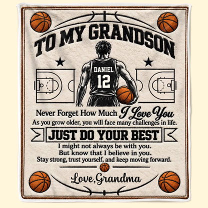 Custom Name Basketball Gifts for Grandsons - Personalized Blanket