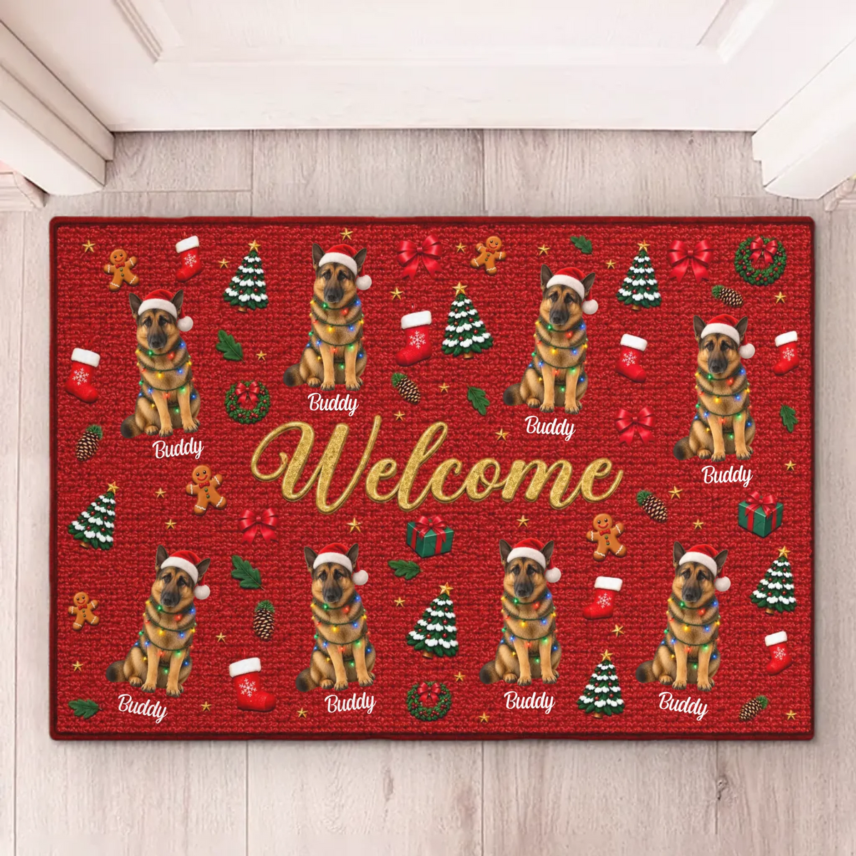 Custom Pet Photo Christmas Gifts For Dog Lovers - Personalized Decorative Mat