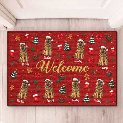 Custom Pet Photo Christmas Gifts For Dog Lovers - Personalized Decorative Mat
