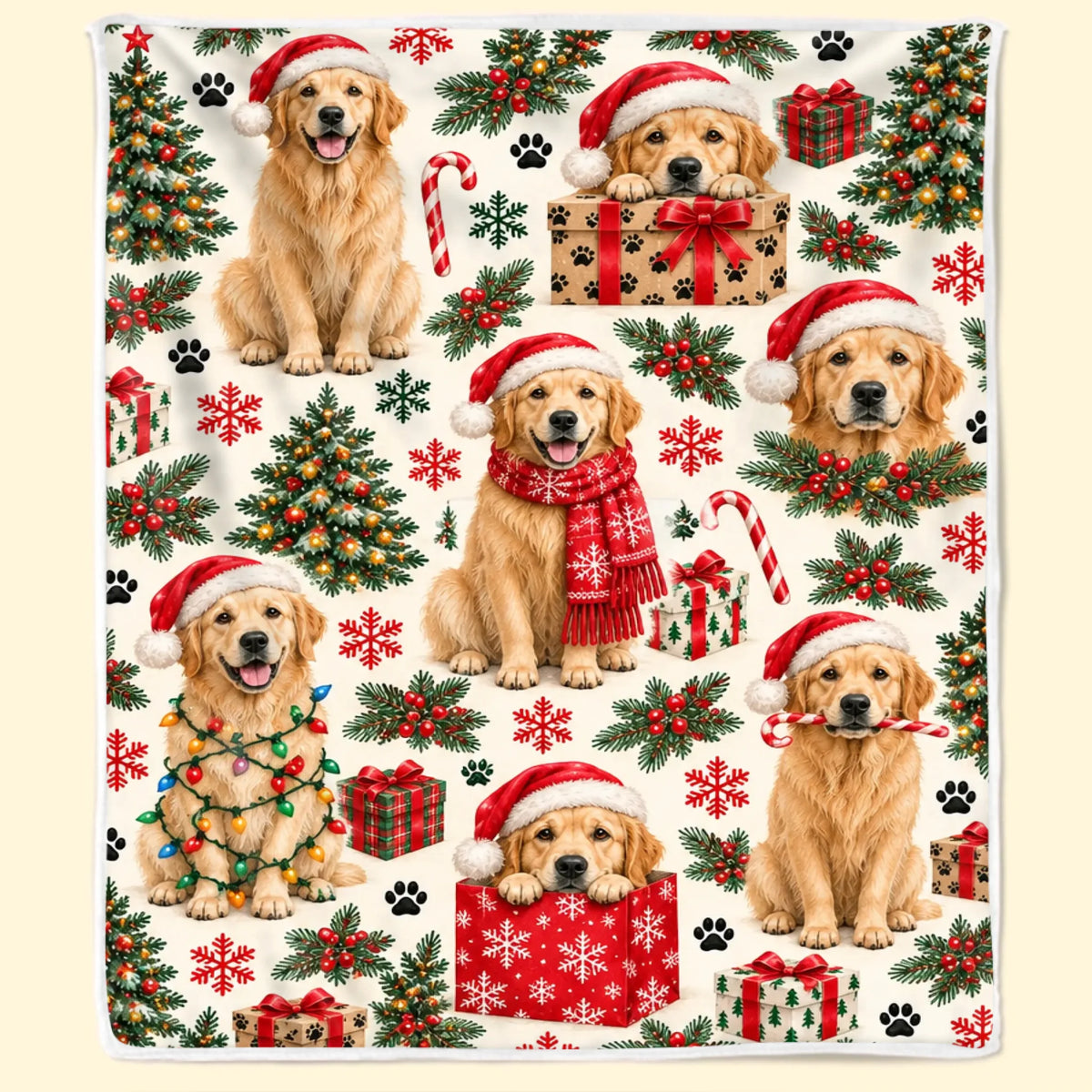 Custom Pet Photo Pattern Christmas Gifts For Dog And Cat Lovers - Personalized Blanket
