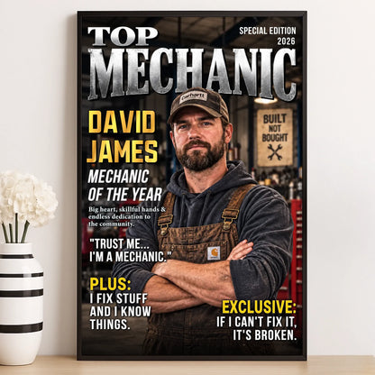 Personalized Top Mechanic Garage Custom Photo Canvas Wall Art