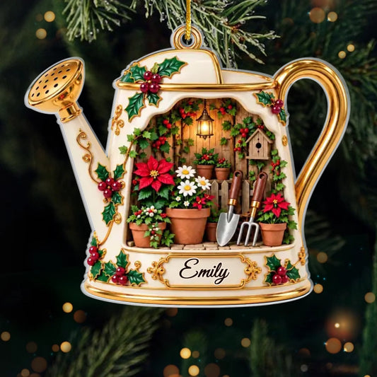 Custom Name Christmas Gardening Gifts For Gardeners - Personalized Acrylic Ornament