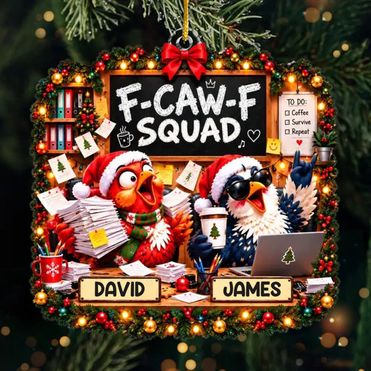 Personalized Funny Christmas Chicken Holiday Custom Acrylic Ornament