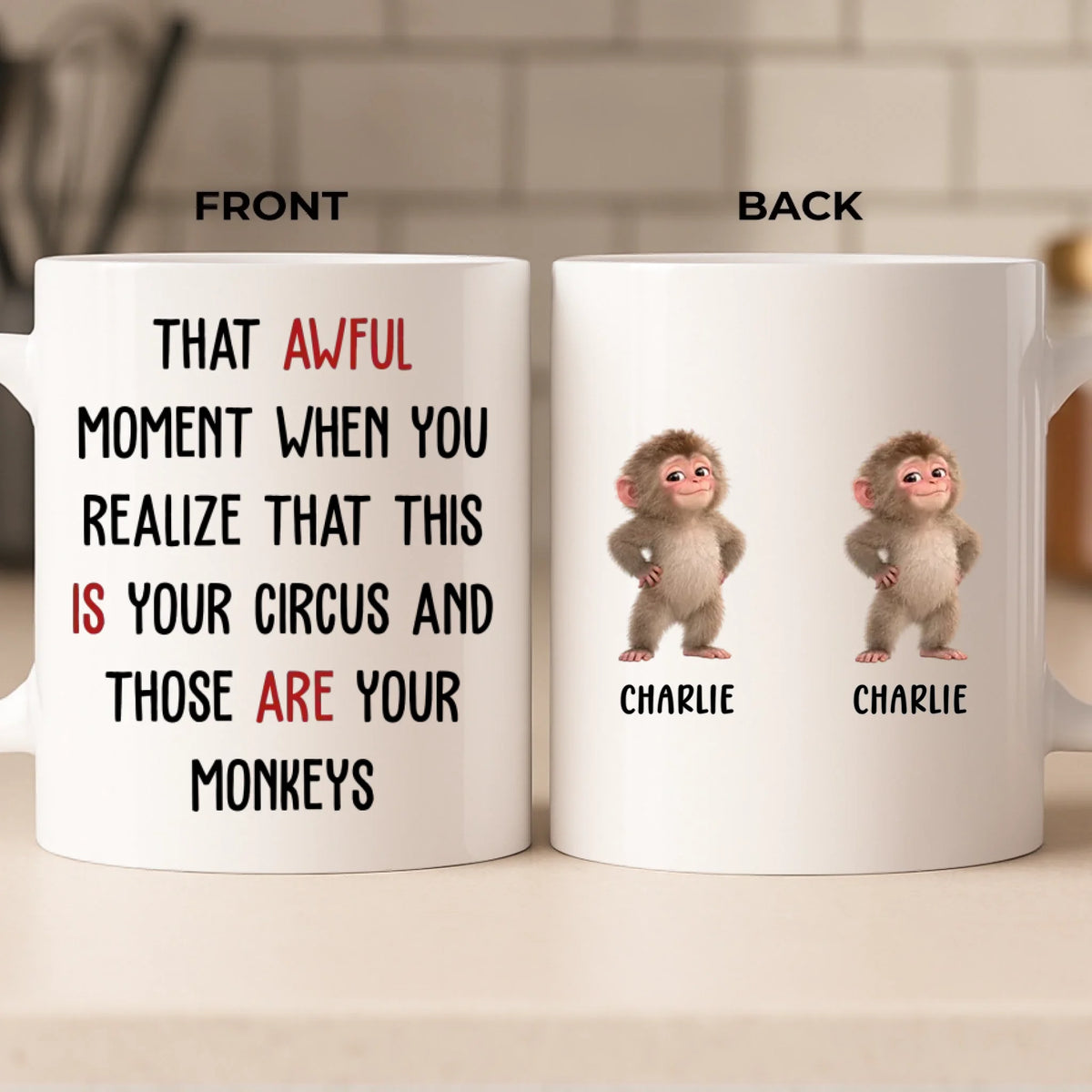 Custom Name Funny Monkeys Gifts For Coworkers - Personalized Mug