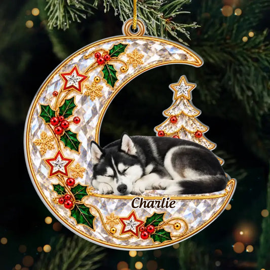 Custom Pet Memorial Photo Christmas Keepsake Gifts For Dog And Cat Lovers - Personalized Acrylic Ornament