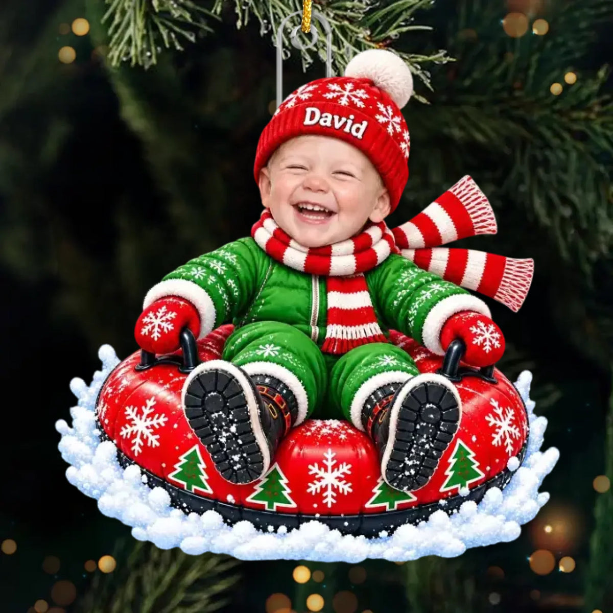Custom Photo Christmas Gifts for Family - Personalized Acrylic Ornament
