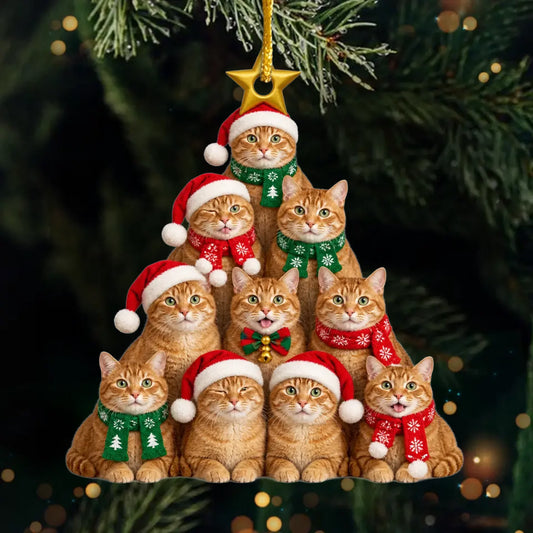 Custom Photo Dog And Cat Christmas Tree Gifts For Pet Lovers - Personalized Acrylic Ornament
