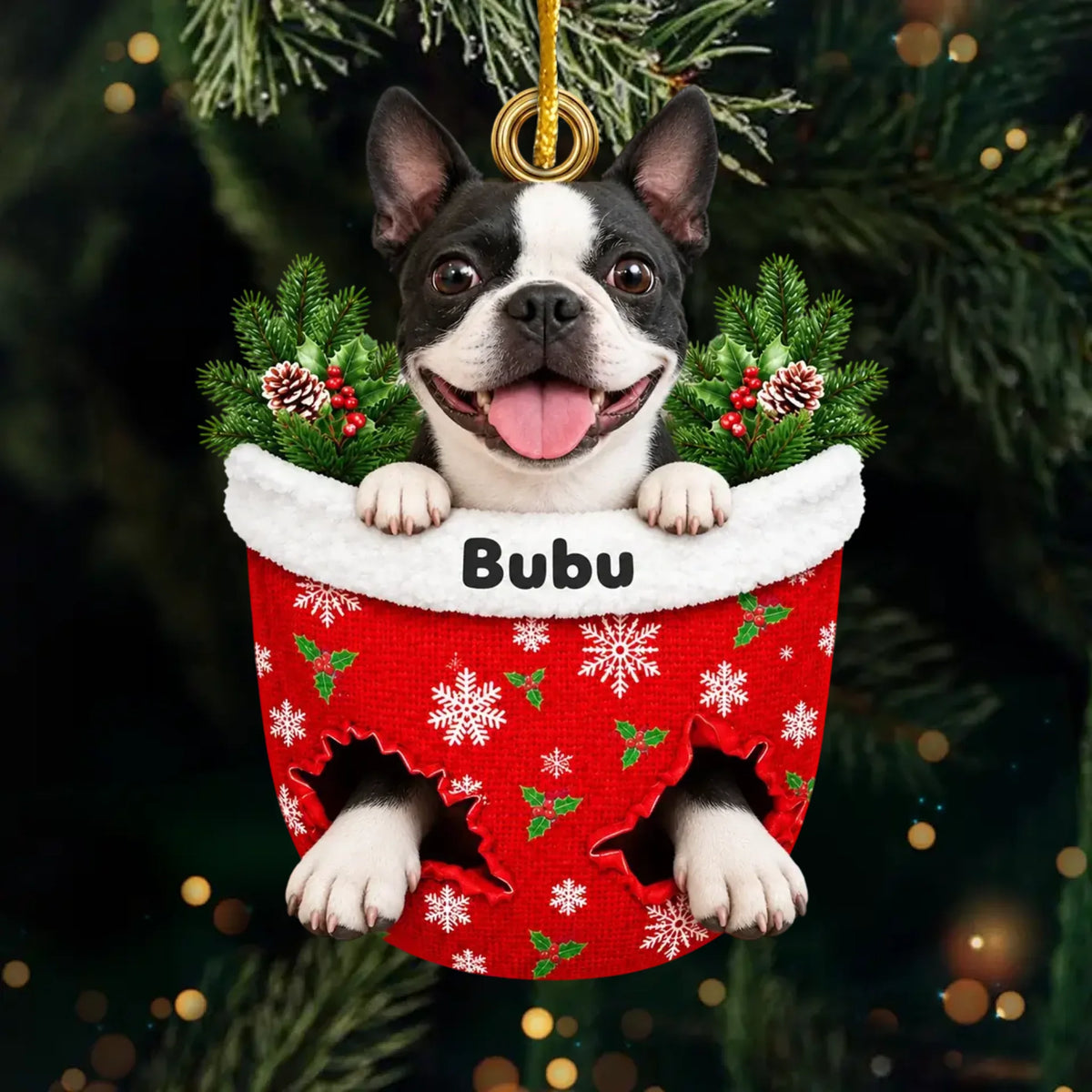Personalized Pet Photo Christmas Keepsake Gifts for Pet Acrylic Ornament