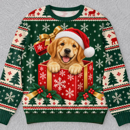 Personalized Pet Photo Christmas Gift Box Gifts for Dog Ugly Sweatshirt