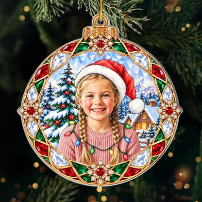 Personalized Photo Santa Hat Christmas Keepsakes Gifts Acrylic Ornament