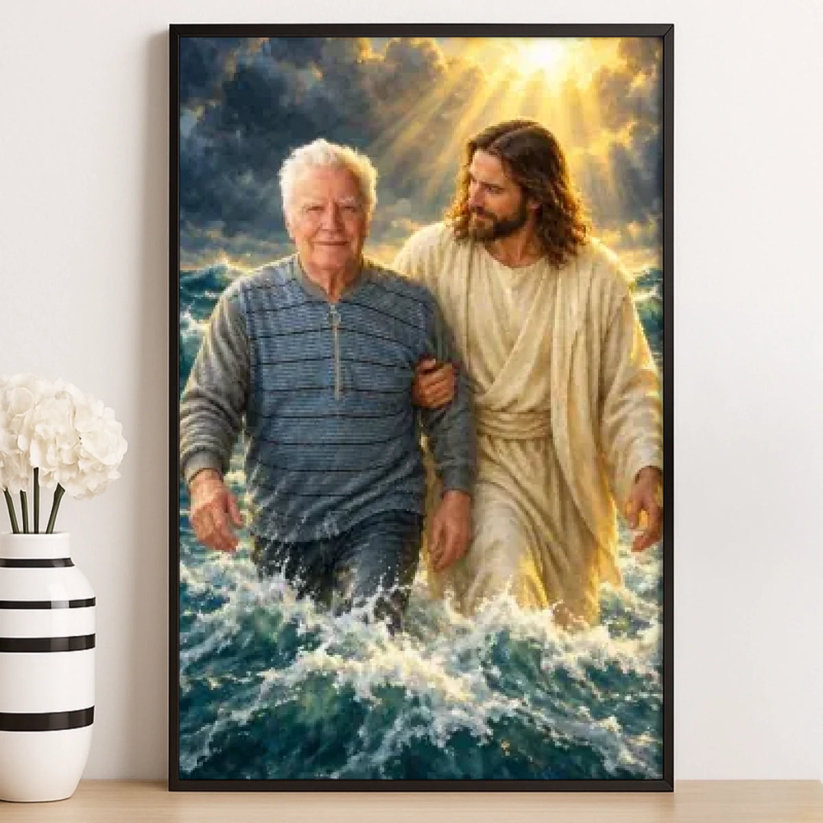 Custom Photo Jesus Portrait Gifts for Family - Personalized Poster