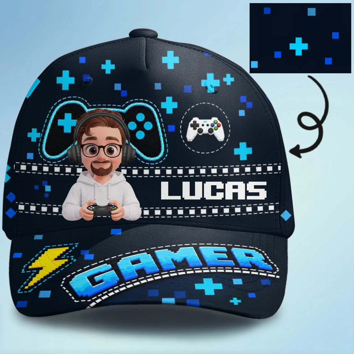 Custom Name Gamer Gifts for Kids - Personalized Classic Cap