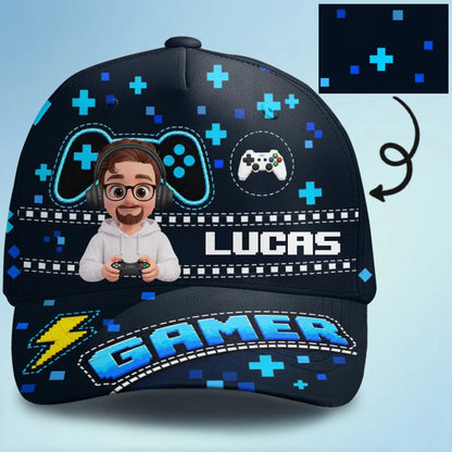 Custom Name Gamer Gifts for Kids - Personalized Classic Cap