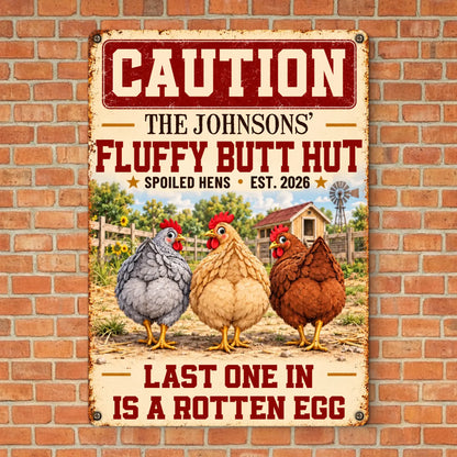 Custom Name Chicken Coop Humor Gifts for Hen Lovers - Personalized Metal Sign