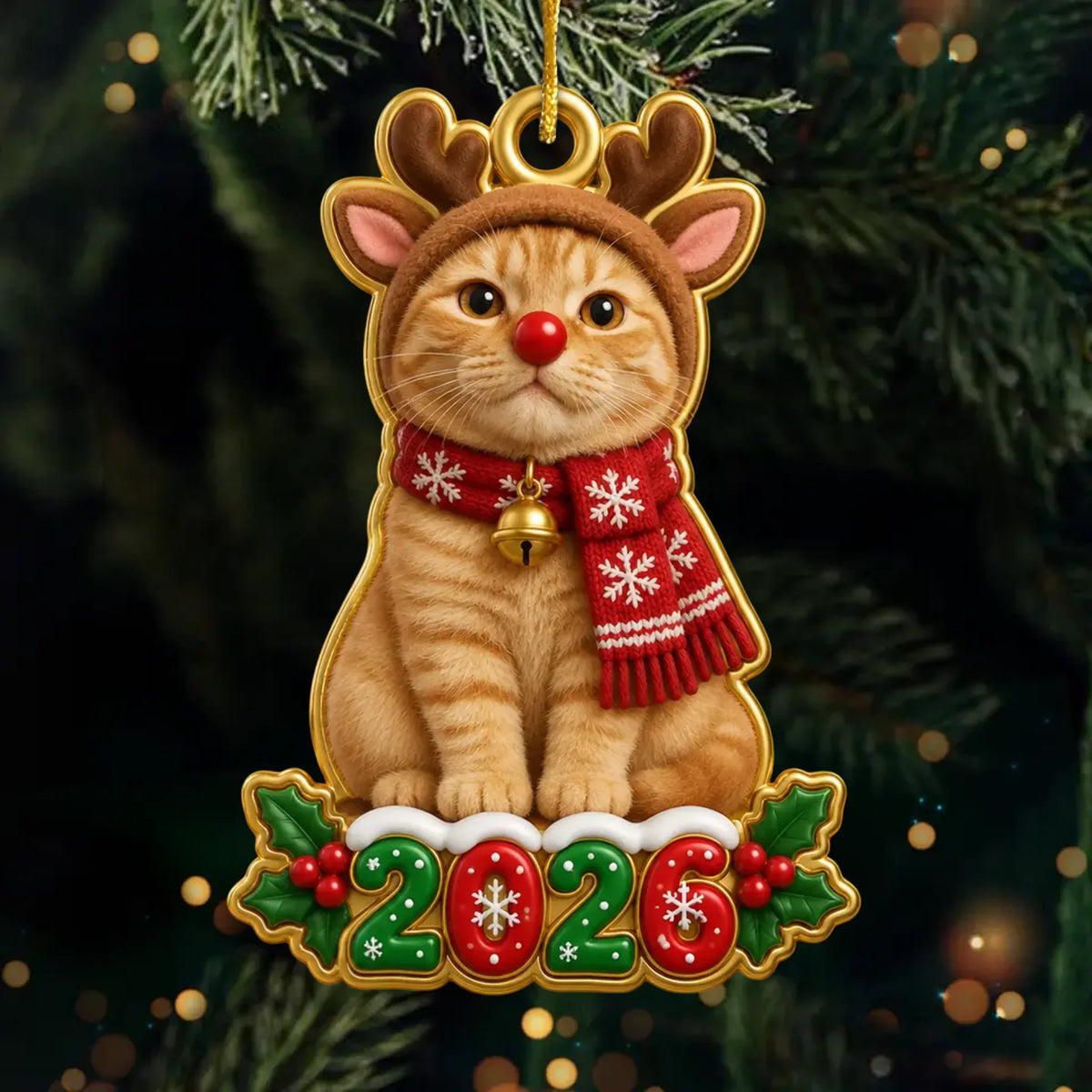 Custom Reindeer Pet Photo Christmas Keepsake - Personalized Acrylic Ornament