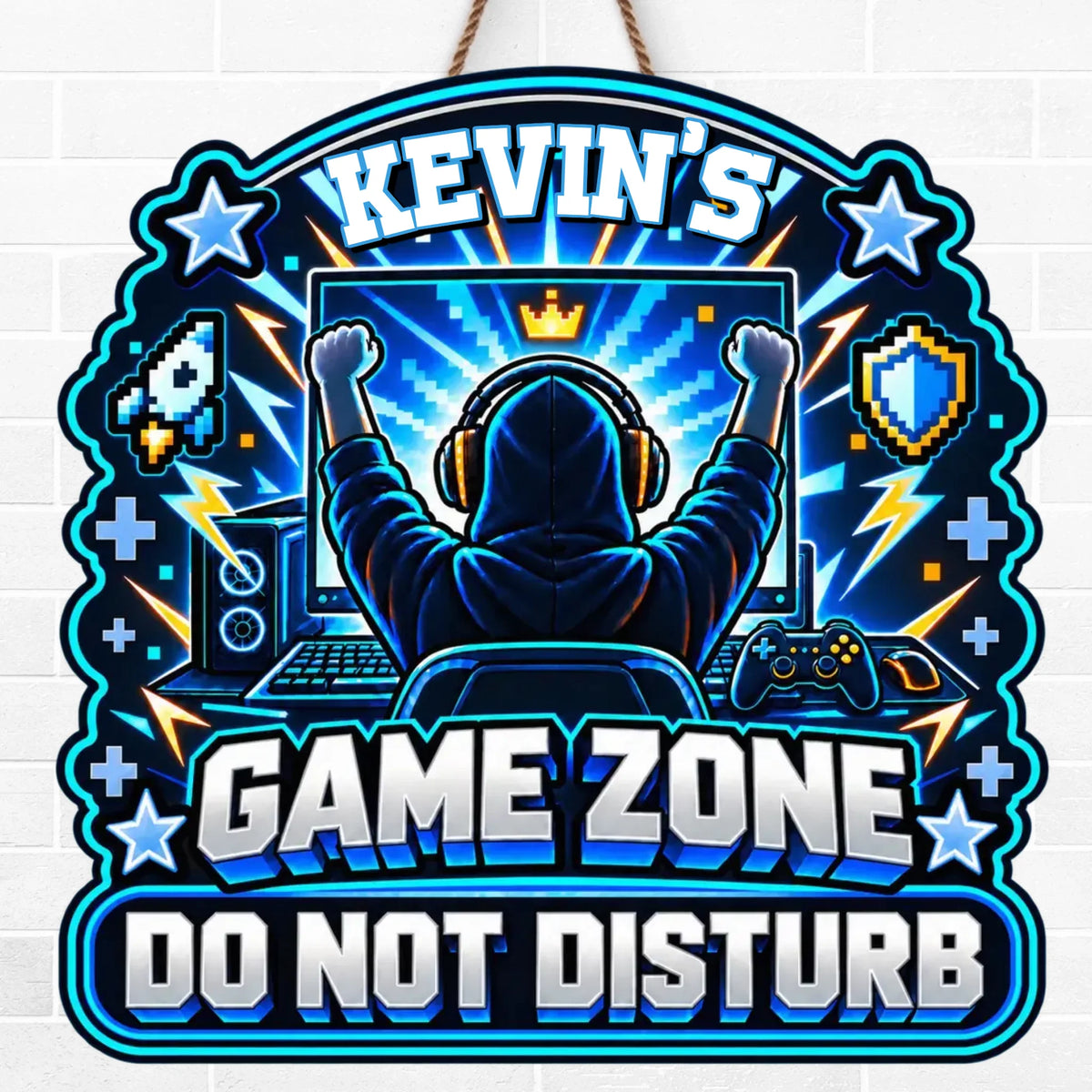 Custom Game Zone Do Not Disturb Gamer Decor - Personalized Wood Sign